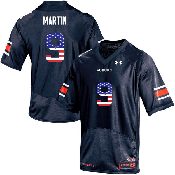 Auburn Tigers Men's Kam Martin #9 Navy Under Armour Stitched College USA Flag Fashion NCAA Authentic Football Jersey WEA0574EL